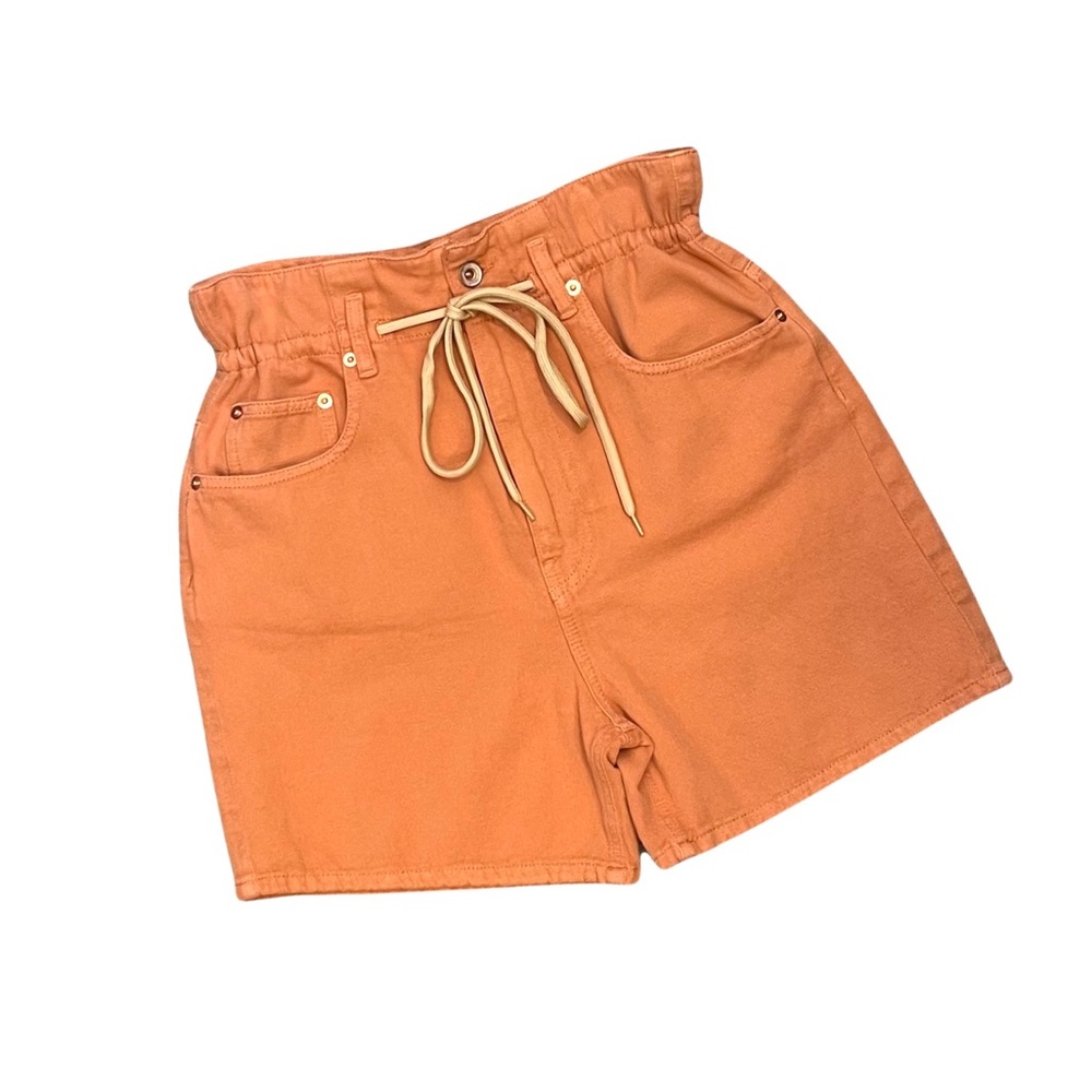 BELLEROSE Pistil Paperbag Waist High Rise Shorts 28 Cotton & Linen